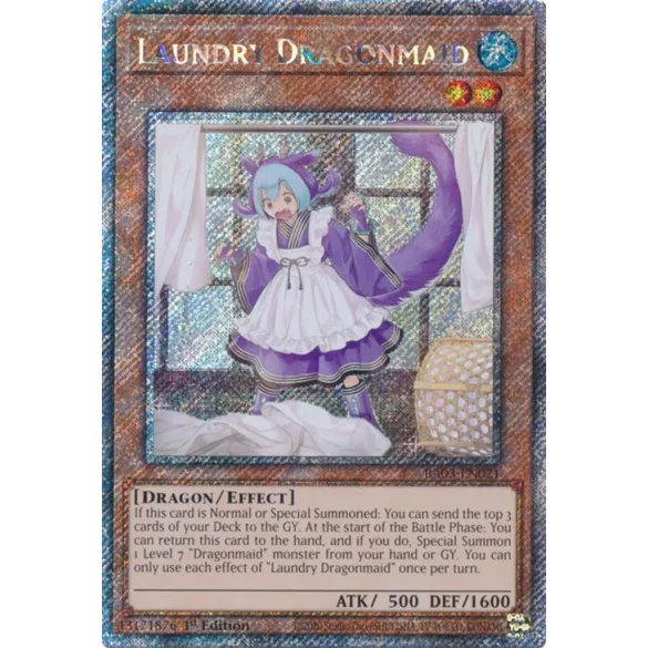 Laundry Dragonmaid (Platinum Secret Rare) - Quarter Century Bonanza (RA03)