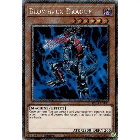 Blowback Dragon (Platinum Secret Rare) - Quarter Century Bonanza (RA03)