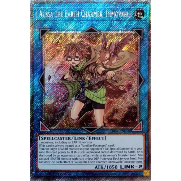 Aussa the Earth Charmer, Immovable (Platinum Secret Rare) - Quarter Century Stampede (RA04)