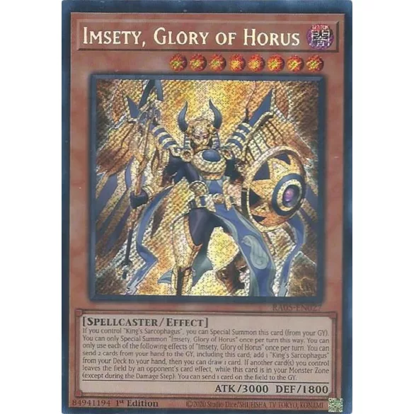 Imsety, Glory of Horus (Secret Rare) - Rarity Collection 5 (RA05)
